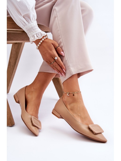 Classic Ballerinas With Decoration Beige Rivea Classic Ballerinas With Decoration Beige Rivea