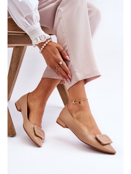 Classic Ballerinas With Decoration Beige Rivea