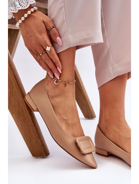 Classic Ballerinas With Decoration Beige Rivea