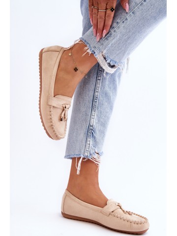 Klasikiniai suede Loafers smėlio spalvos Good Time 2