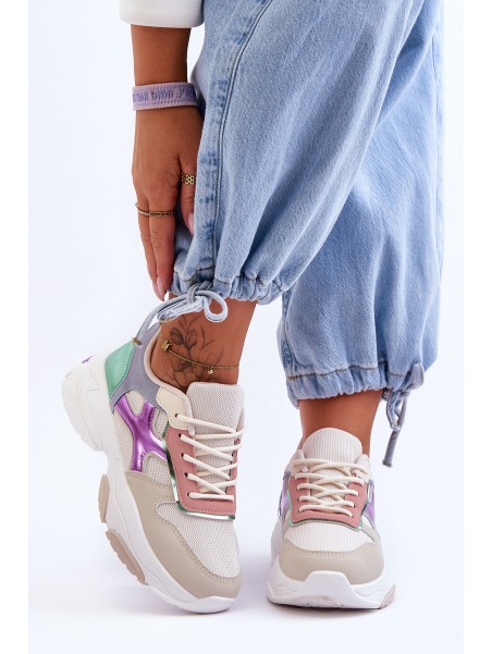 Women's Lace-up Sneakers Beige-green Cortes