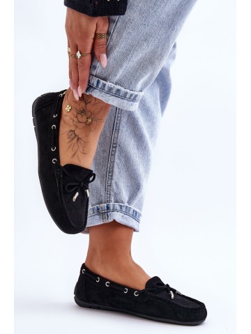Women's Suede Loafers Black Si Passione 2
