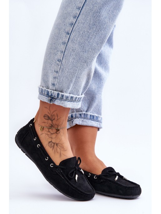 Women's Suede Loafers Black Si Passione Women's Suede Loafers Black Si Passione