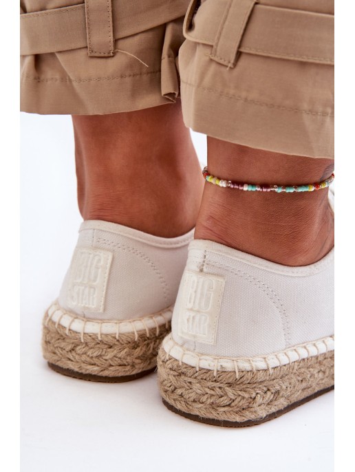Lace-Up Espadrilles Big Star LL274833 White Lace-Up Espadrilles Big Star LL274833 White