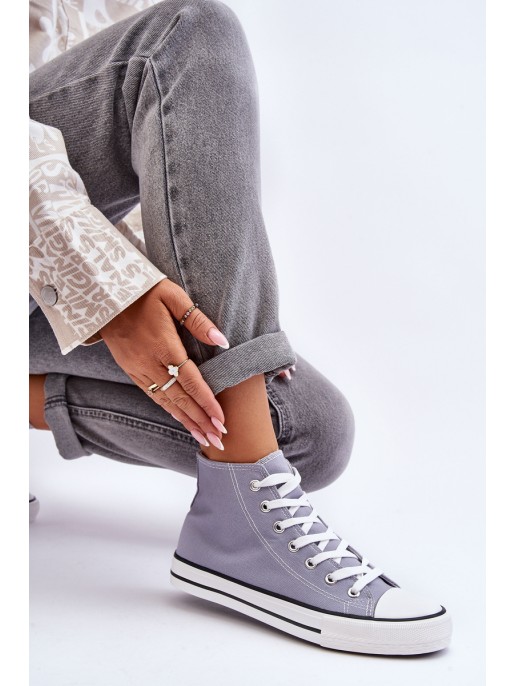 Women's Classic High Top Sneakers Gray Remos