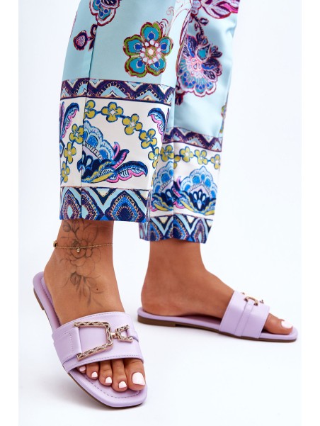 Women's Classic Slippers with Ornament Purple Impressive