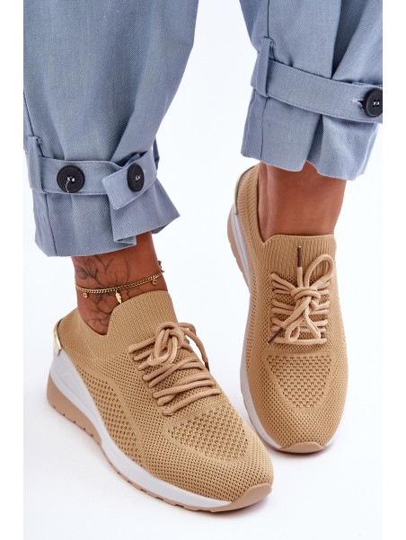 Medžiaga Slip-On sportiniai batai ant platformos Beige Visconti