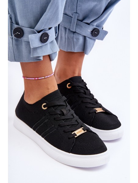 Women's Lace-up Sneakers Black Etna