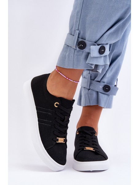 Women's Lace-up Sneakers Black Etna