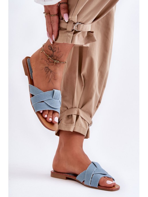 Women's Fabric Slippers Light Blue Aversa Women's Fabric Slippers Light Blue Aversa