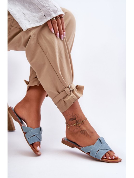 Women's Fabric Slippers Light Blue Aversa Women's Fabric Slippers Light Blue Aversa