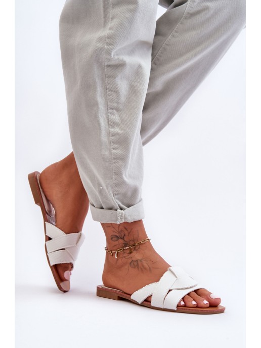 Women's Material Slippers White Aversa Women's Material Slippers White Aversa