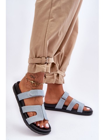 Leather Classic Women's Slippers With Velcro Brown Amedon 2