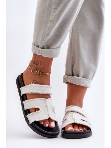 Women's Material Slip-Ons White Lamirose 2