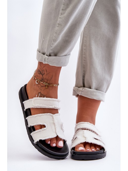 Women's Material Slip-Ons White Lamirose Women's Material Slip-Ons White Lamirose