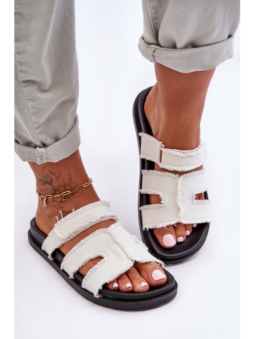 Women's Material Slip-Ons White Lamirose Women's Material Slip-Ons White Lamirose