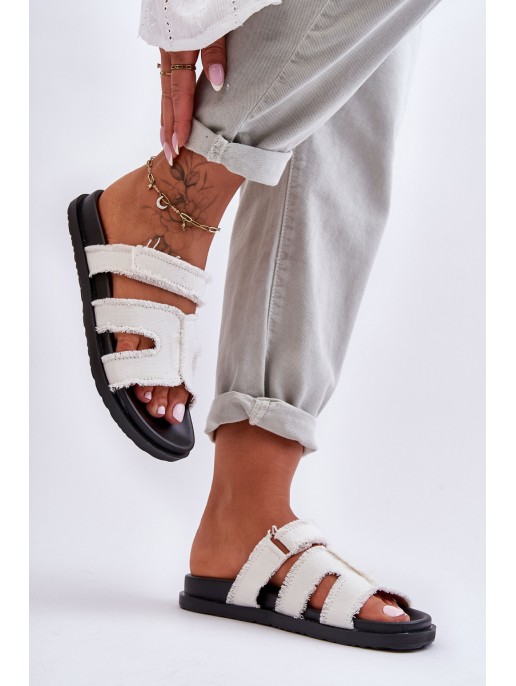 Women's Material Slip-Ons White Lamirose Women's Material Slip-Ons White Lamirose