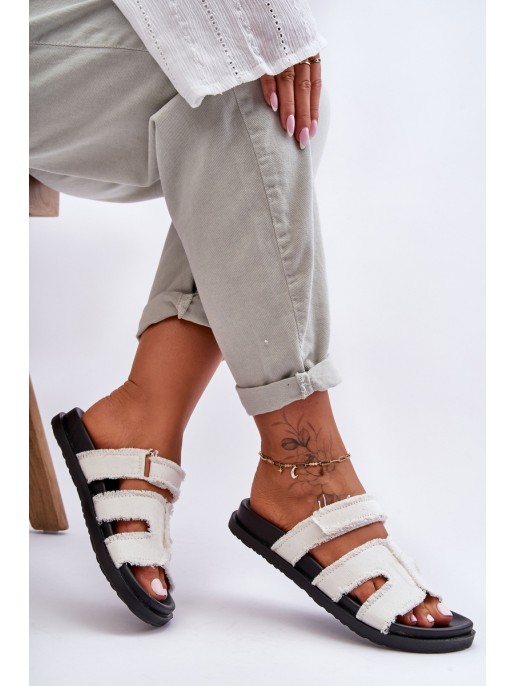 Women's Material Slip-Ons White Lamirose Women's Material Slip-Ons White Lamirose