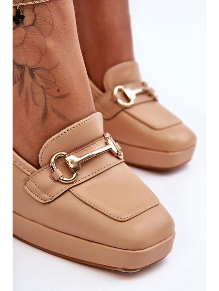 Stylish Leather Pumps Nude Rouse