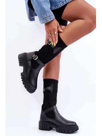 Women's Ankle Boots with Sock Black Abroze 2