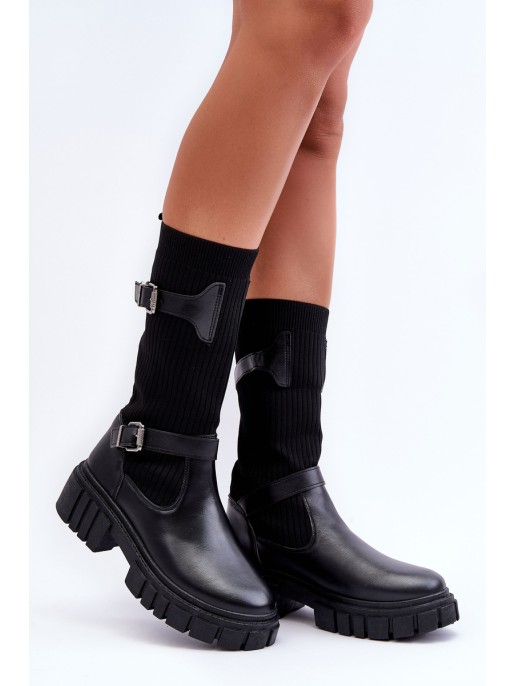 Women's Ankle Boots with Sock Black Abroze Women's Ankle Boots with Sock Black Abroze