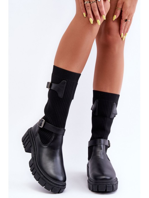 Women's Ankle Boots with Sock Black Abroze Women's Ankle Boots with Sock Black Abroze