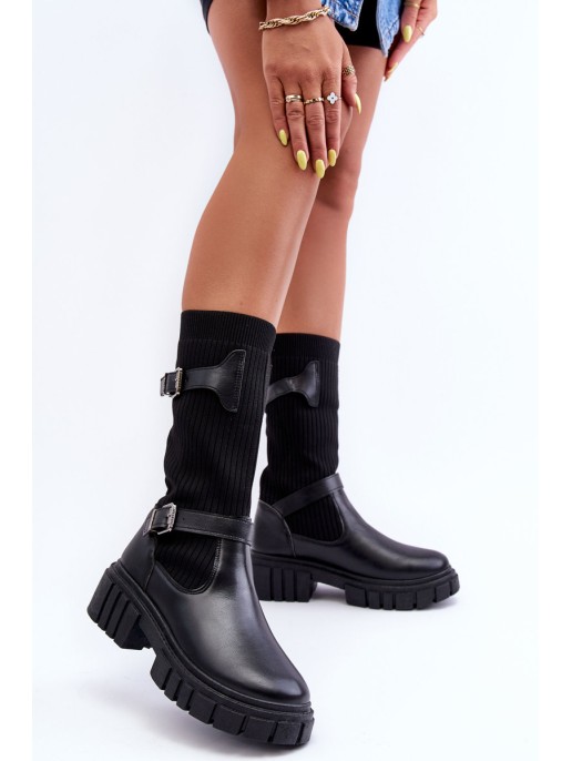 Women's Ankle Boots with Sock Black Abroze Women's Ankle Boots with Sock Black Abroze