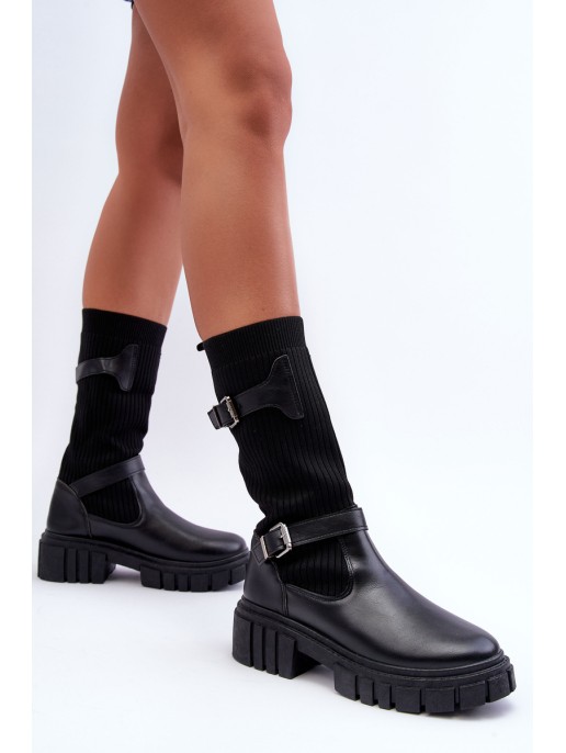 Women's Ankle Boots with Sock Black Abroze Women's Ankle Boots with Sock Black Abroze