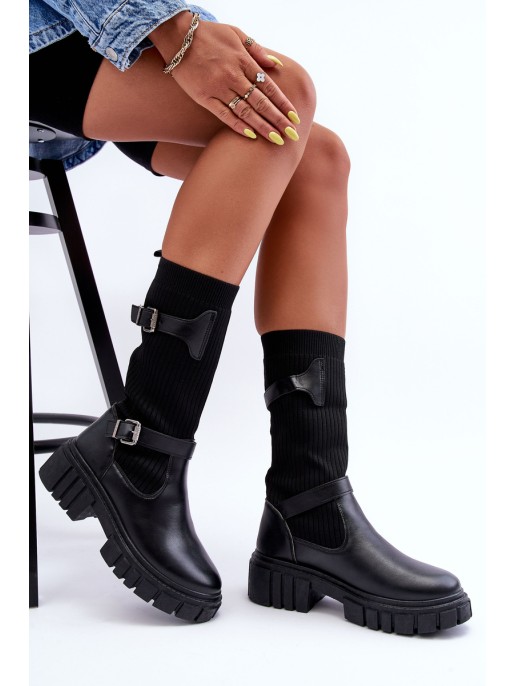 Women's Ankle Boots with Sock Black Abroze Women's Ankle Boots with Sock Black Abroze