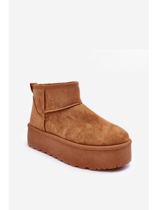 Brown Corcoran Suede Snow Boots On Platform