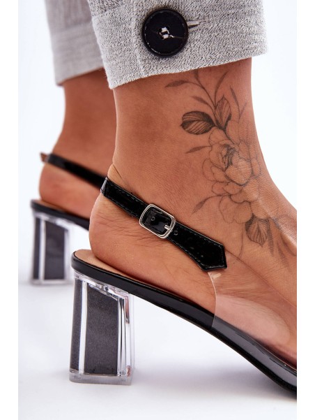 Transparent Heels Sandals Black SBarski MR1037-43