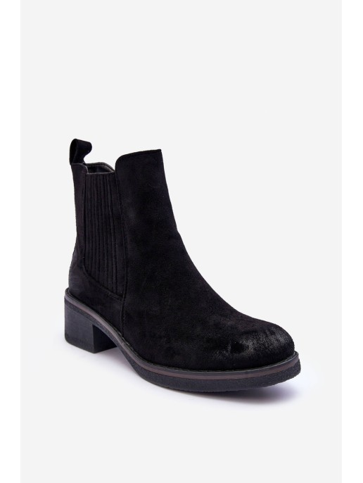 Women's Classic Suede Boots Black Metanassa