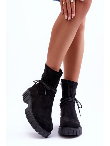 Women's Suede Boots with Black Lacing Lineanor 2