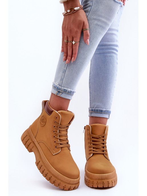 Women's Leather Lined Fur-Lined boot Brown Poles