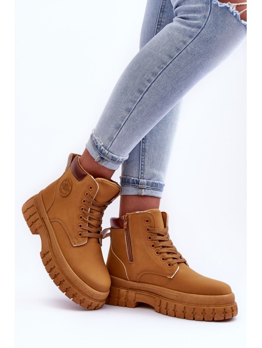 Women's Leather Lined Fur-Lined boot Brown Poles