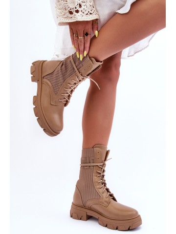 Women's Laced Ankle Boots Dark Beige Marlissa 2