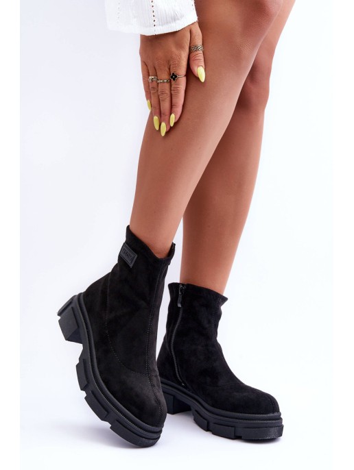 Classic Suede Fleece Boots Black Vergilia