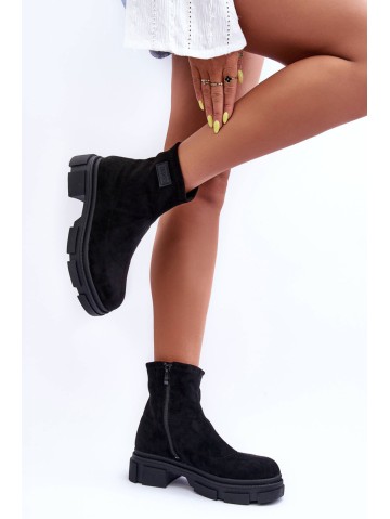 Classic Suede Fleece Boots Black Vergilia 2