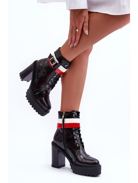 Odiniai batai su kulnais Juodi Adrijana