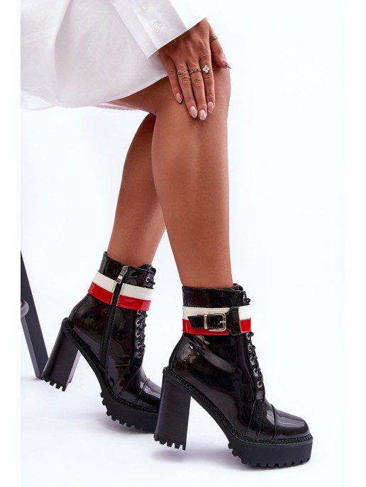 Odiniai batai su kulnais Juodi Adrijana Odiniai batai su kulnais Juodi Adrijana