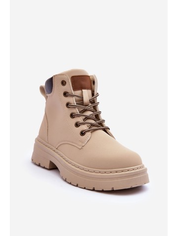 Women's Quilted Lined Lace-Up Boots Beige Corbin