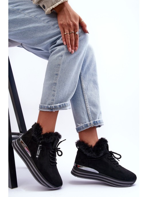 Platform Furry Sports Shoes Black Jamarie