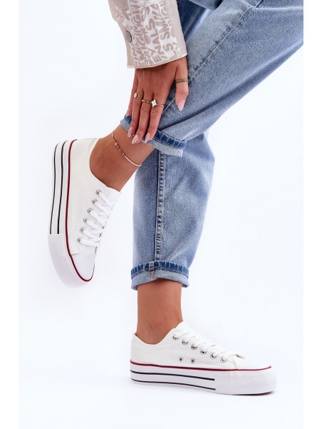 Klasikiniai žemos platformos sportbačiai, balti Jazlyn