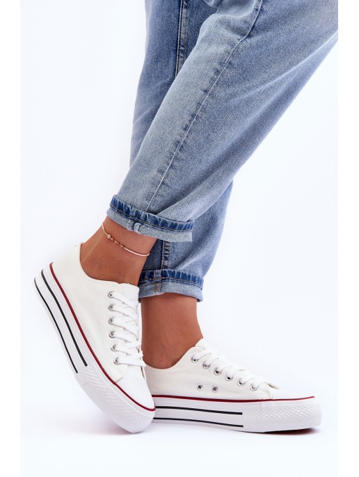 Klasikiniai žemos platformos sportbačiai, balti Jazlyn