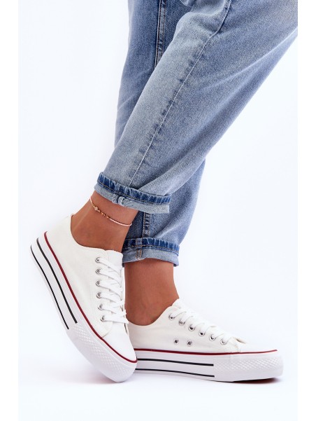 Klasikiniai žemos platformos sportbačiai, balti Jazlyn