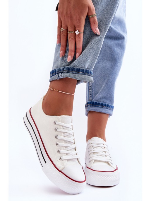 Klasikiniai žemos platformos sportbačiai, balti Jazlyn