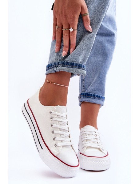 Klasikiniai žemos platformos sportbačiai, balti Jazlyn