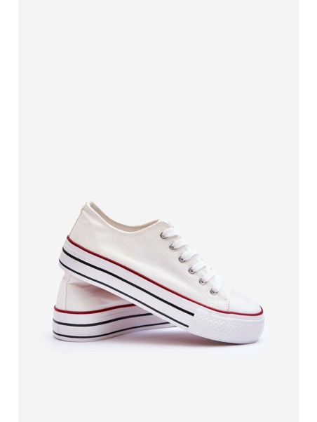 Klasikiniai žemos platformos sportbačiai, balti Jazlyn