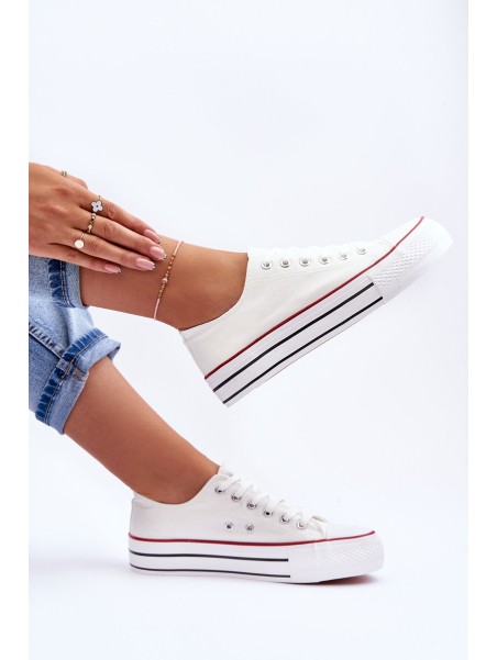 Klasikiniai žemos platformos sportbačiai, balti Jazlyn