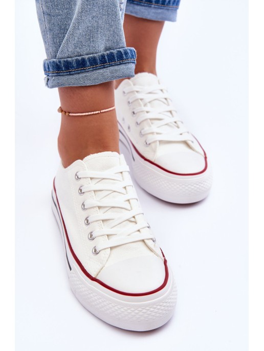 Klasikiniai žemos platformos sportbačiai, balti Jazlyn